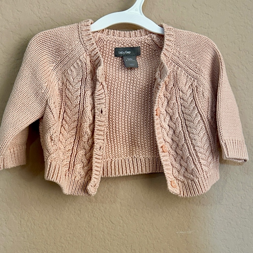 Baby GAP Knit Blush Cardigan Sweater